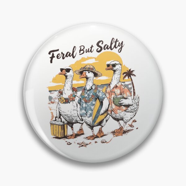 Item preview, Feral But Salty Funny Beach Goose Retro Summer Squad designed and sold by haitrieuic96.