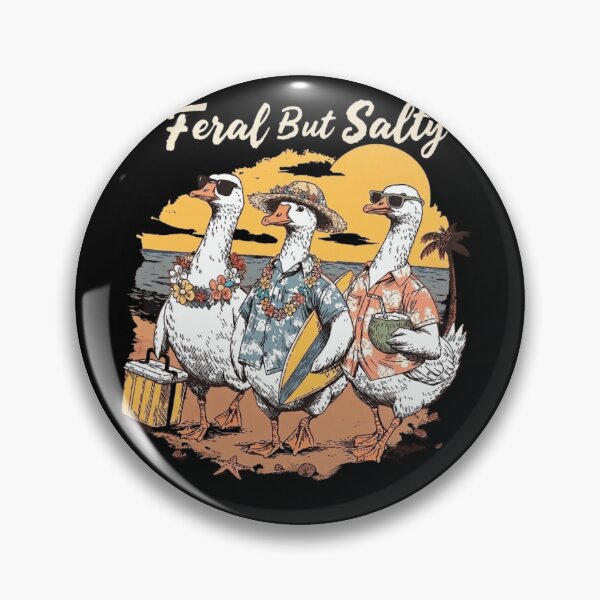 Item preview, Feral But Salty Funny Beach Goose Retro Summer Squad designed and sold by haitrieuic96.