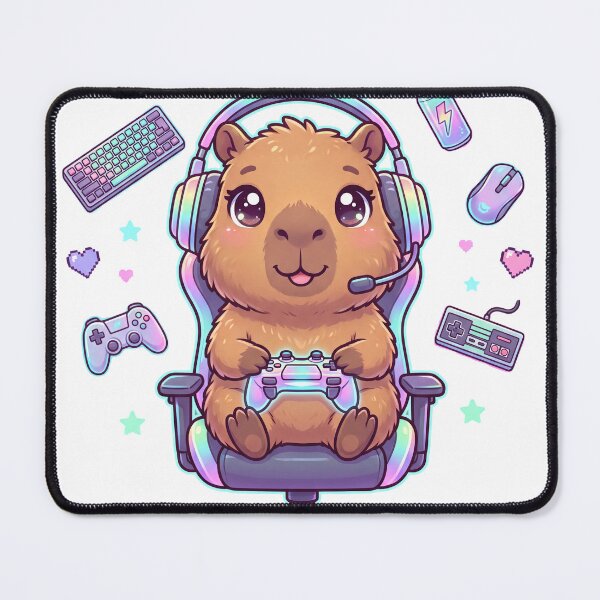 Item preview, Cute Gamer Capybara Kawaii Gaming Animal Sticker RGB Controller T-Shirt designed and sold by Him0227.