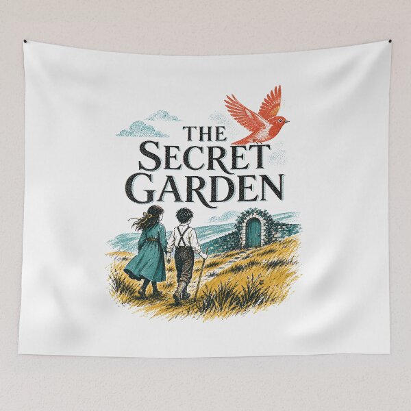 Item preview, The Secret Garden Woodblock Print Children Path To Hidden Door designed and sold by Fenay Designs.