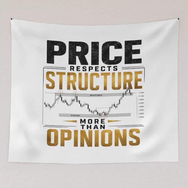 Item preview, Price Respects Structure More Than Opinions – Forex Trading Quote | Price Action Trader | Trading Psychology T-Shirt designed and sold by PipForgeStudio .