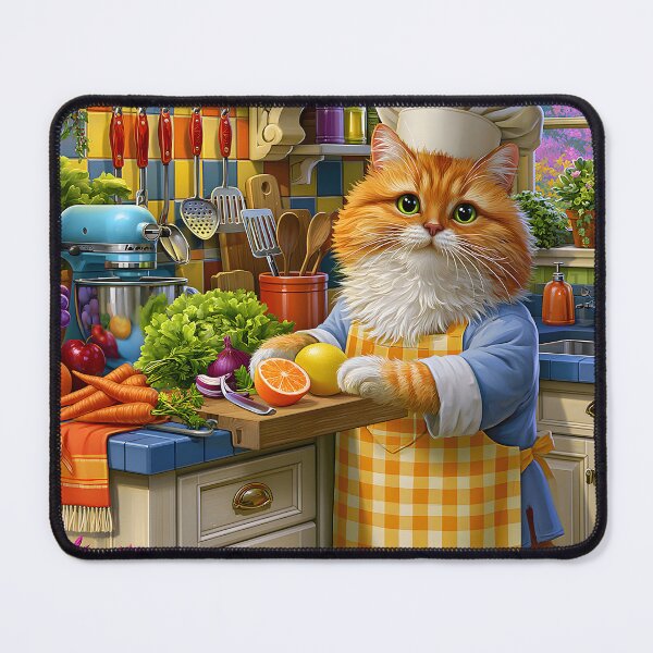 Item preview, Culinary Cat in a Colorful Kitchen Garden Scene designed and sold by Artessie.