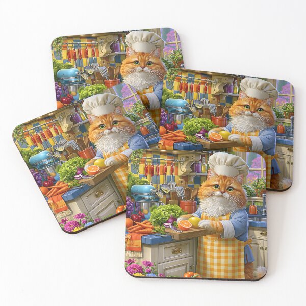 Item preview, Culinary Cat in a Colorful Kitchen Garden Scene designed and sold by Artessie.