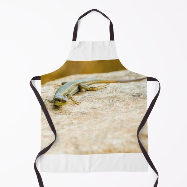 Item preview, Brown Lizard Sunbathing on Weathered Wood Log in Warm Natural Habitat designed and sold by Nmallia.