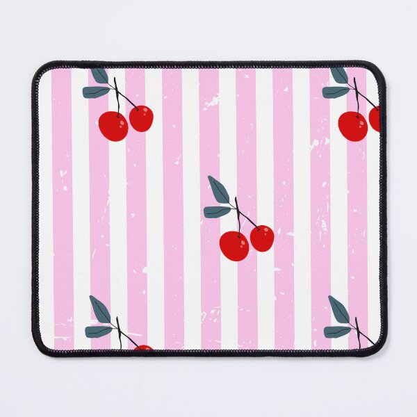 Item preview, Cherry Stripe Pattern – Cute Pink and Black Retro Fruit Aesthetic designed and sold by NightSpell.