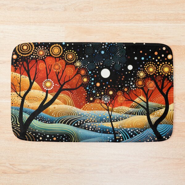 Item preview, Aboriginal Inspired Dot Art - Evening in the Valley of Trees designed and sold by GrinGalore.