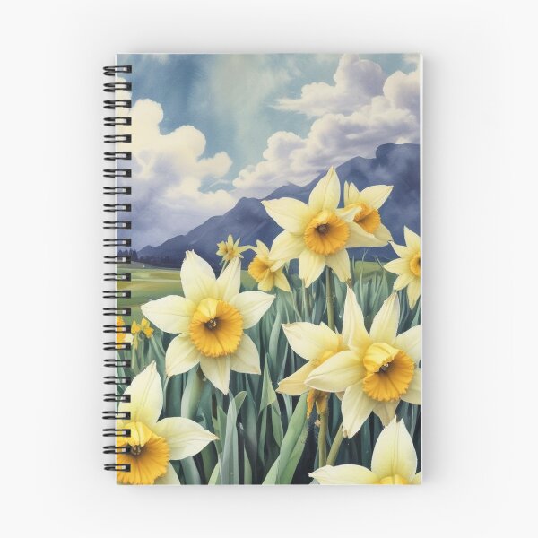 Item preview, A field of daffodils with dark clouds behind designed and sold by GasconyPassion.