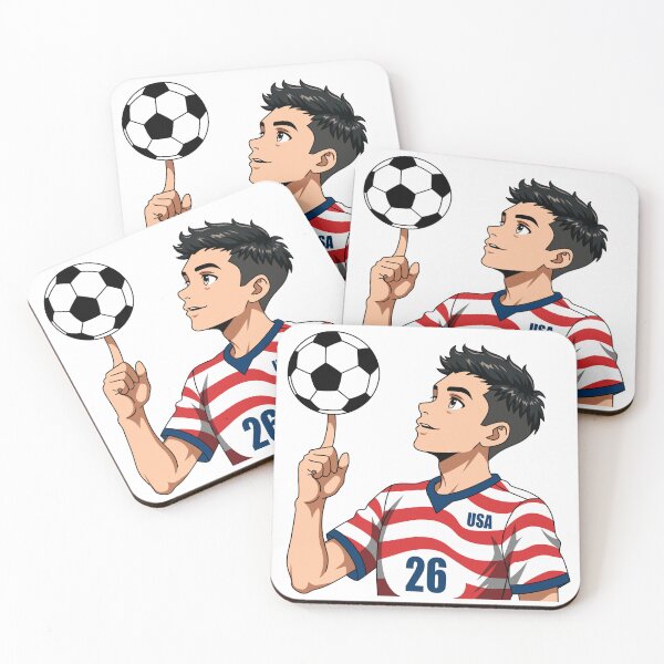Item preview, Soccer Ball Spinning Anime USA Boy Art designed and sold by Anne97s.