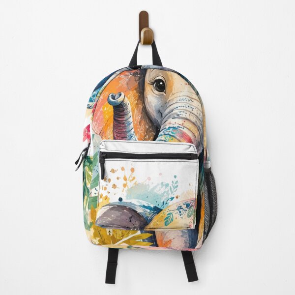 Item preview, Walk with Wonder – Colorful Baby Elephant Watercolor Nature Art designed and sold by RedPixelPlus.
