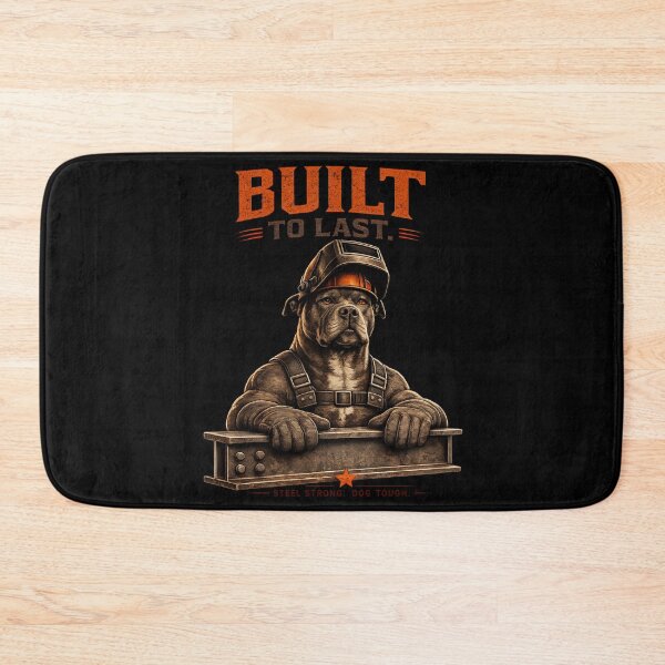 Item preview, Built to Last Pit Bull Steel Fabricator Vintage Blue Collar Design designed and sold by RusticMeadow.