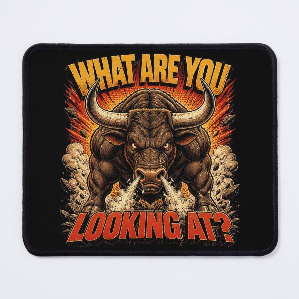 Item preview, What Are You Looking At? Angry Bull Vintage Retro T-Shirt designed and sold by Cavalier-org.