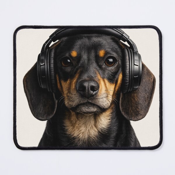 Item preview, Cool Dachshund With Headphones designed and sold by BagFactoryUK.