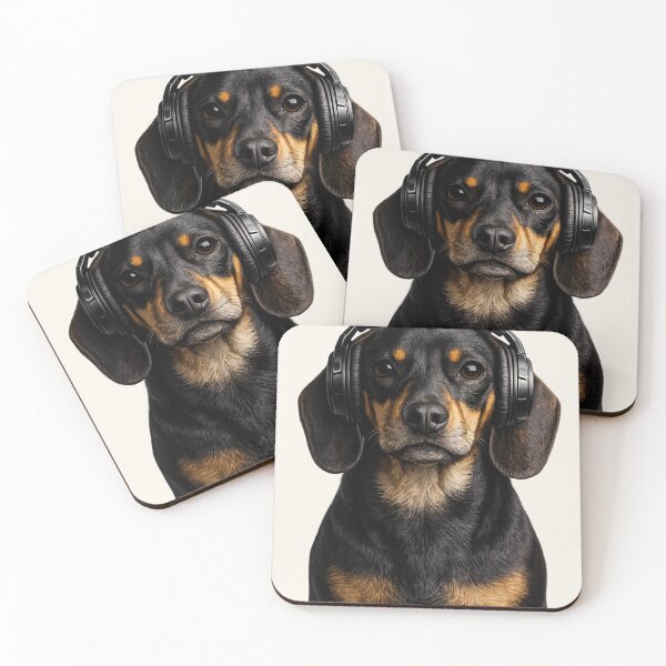 Item preview, Cool Dachshund With Headphones designed and sold by BagFactoryUK.