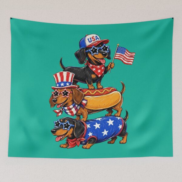Item preview, Patriotic Dachshund USA Independence Day designed and sold by RebenCantik.