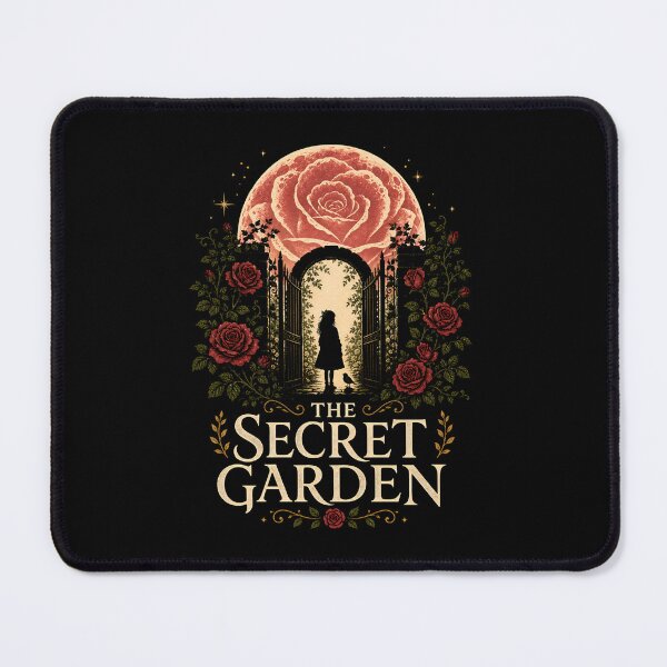 Item preview, The Secret Garden Silhouette Gate Giant Rose Moon Graphic designed and sold by Fenay Designs.