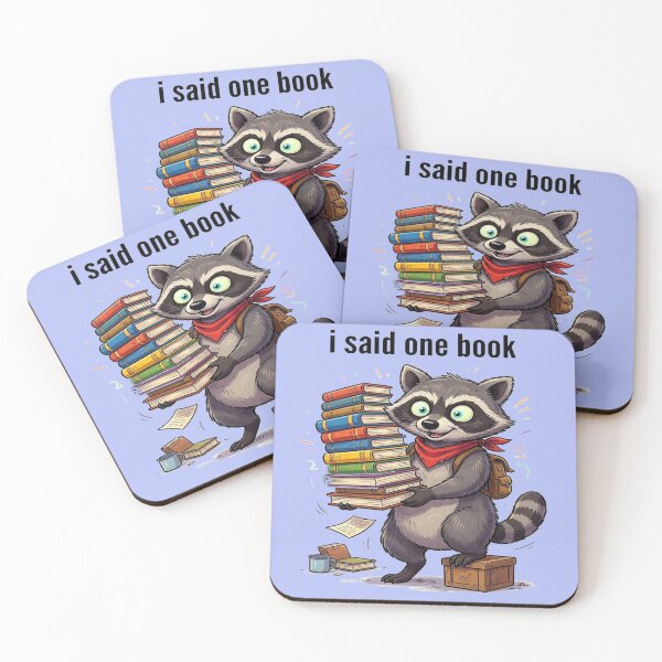 Item preview, I Said ONE Book Funny Raccoon Book Lover Design designed and sold by BookedAndDesign.