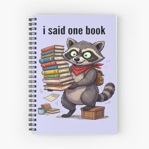 Item preview, I Said ONE Book Funny Raccoon Book Lover Design designed and sold by BookedAndDesign.