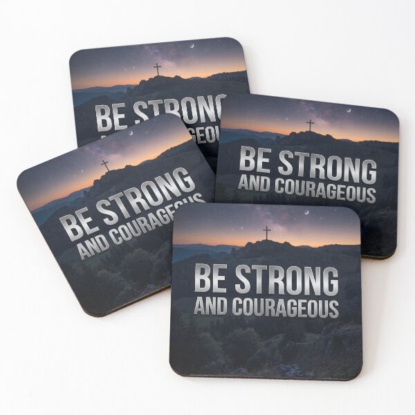 Item preview, Be Strong And Courageous Biblical Hillside Cross designed and sold by RRRShop.