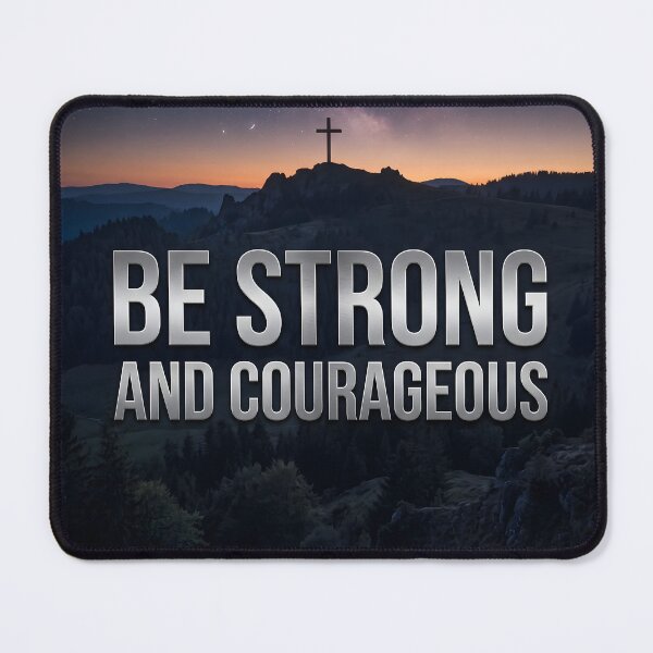 Item preview, Be Strong And Courageous Biblical Hillside Cross designed and sold by RRRShop.
