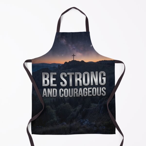Item preview, Be Strong And Courageous Biblical Hillside Cross designed and sold by RRRShop.