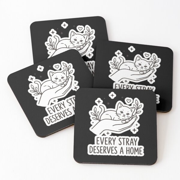Item preview, Every Stray Deserves A Home Cute Rescue Cat Line Art. designed and sold by  BreedCraft Studio.