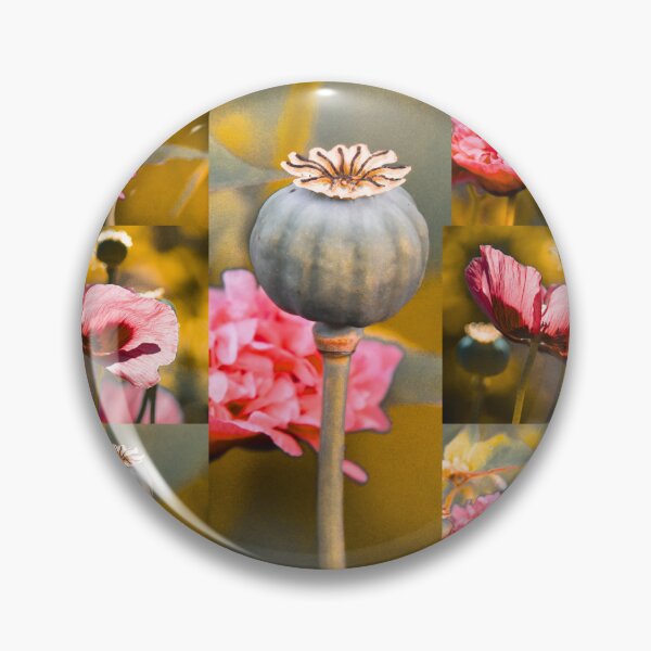 Item preview, Whimsical Purple Poppy and Seed Pod Botanical Pattern designed and sold by JurateArt-DK.