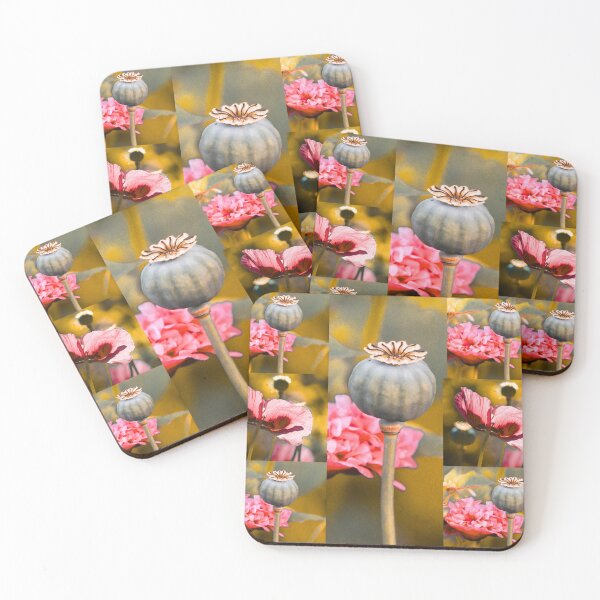 Item preview, Whimsical Purple Poppy and Seed Pod Botanical Pattern designed and sold by JurateArt-DK.