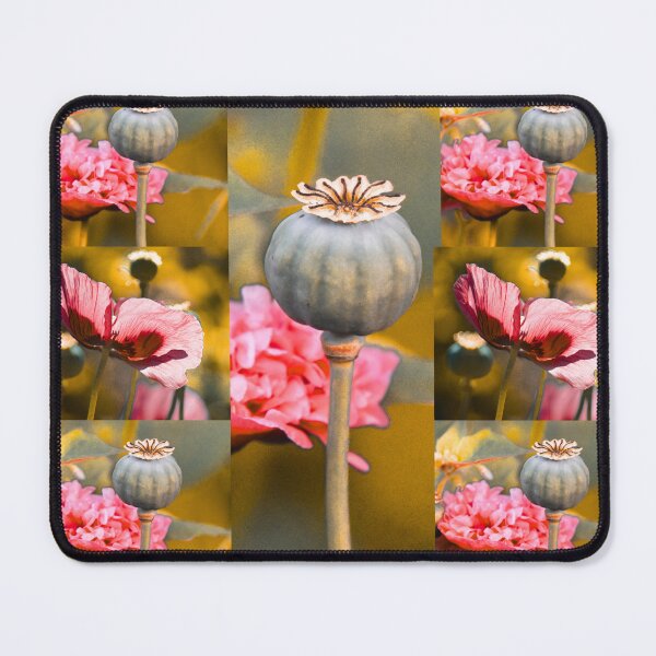 Item preview, Whimsical Purple Poppy and Seed Pod Botanical Pattern designed and sold by JurateArt-DK.