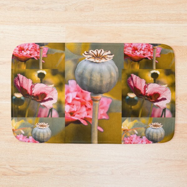 Item preview, Whimsical Purple Poppy and Seed Pod Botanical Pattern designed and sold by JurateArt-DK.