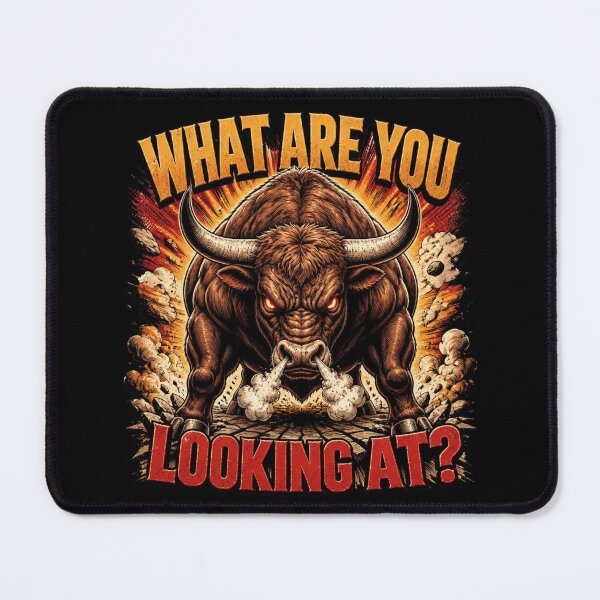 Item preview, What Are You Looking At? Angry Bull Vintage Retro T-Shirt designed and sold by Cavalier-org.
