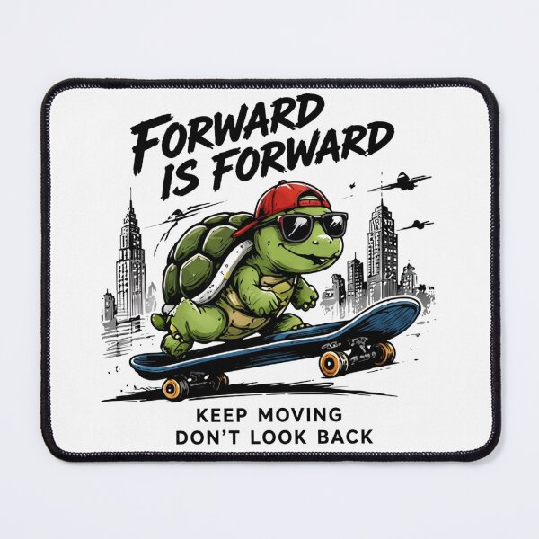 Item preview, Forward Is Forward – Cool Skateboarding Turtle Motivational Graphic designed and sold by RedPixelPlus.