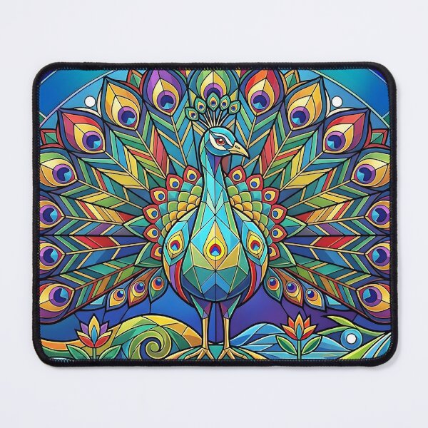 Item preview, Majestic Peacock Stained Glass Art designed and sold by NaphiArtPrints.