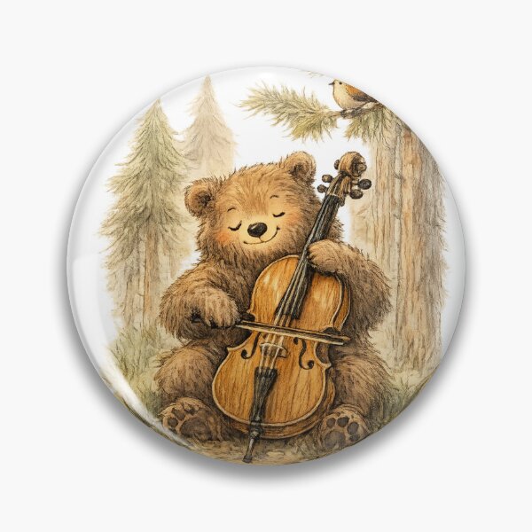 Item preview, "Forest Cello: Bear's Woodland Serenade" designed and sold by NatureHarmony16.