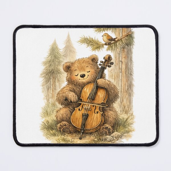 Item preview, "Forest Cello: Bear's Woodland Serenade" designed and sold by NatureHarmony16.
