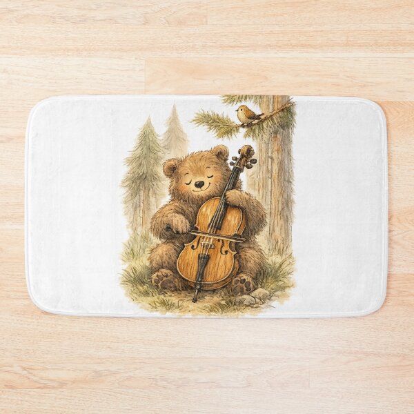 Item preview, "Forest Cello: Bear's Woodland Serenade" designed and sold by NatureHarmony16.