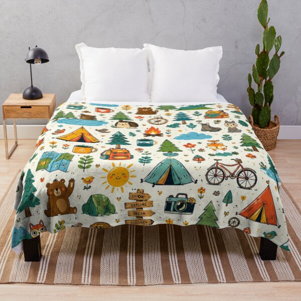 Item preview, Cute Camping Adventure Pattern designed and sold by naturalsurvival.