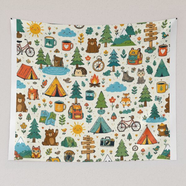 Item preview, Cute Camping Adventure Pattern designed and sold by naturalsurvival.