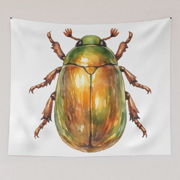 Item preview, Christmas Beetle Watercolour Illustration designed and sold by Jaruart.