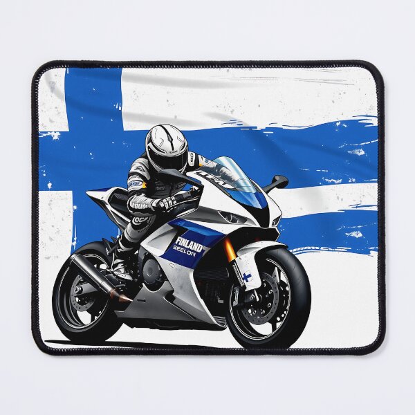 Item preview, Finland Flag Motorcycle Racing Rider designed and sold by T-domain.