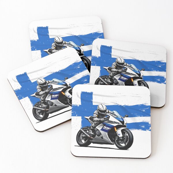 Item preview, Finland Flag Motorcycle Racing Rider designed and sold by T-domain.
