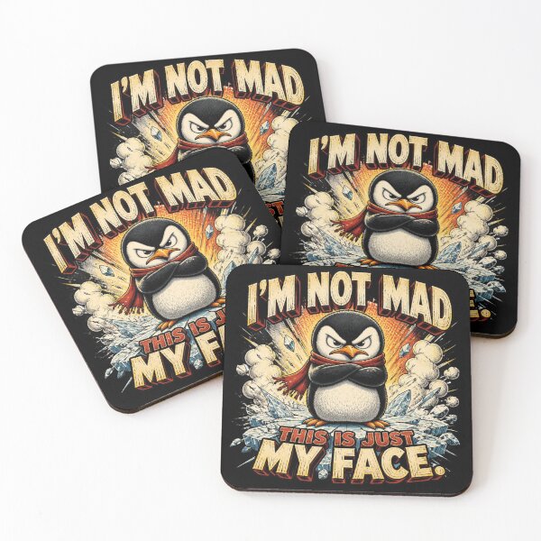Item preview, I’m Not Mad This Is Just My Face Funny Grumpy Penguin Vintage Retro T-Shirt designed and sold by Cavalier-org.