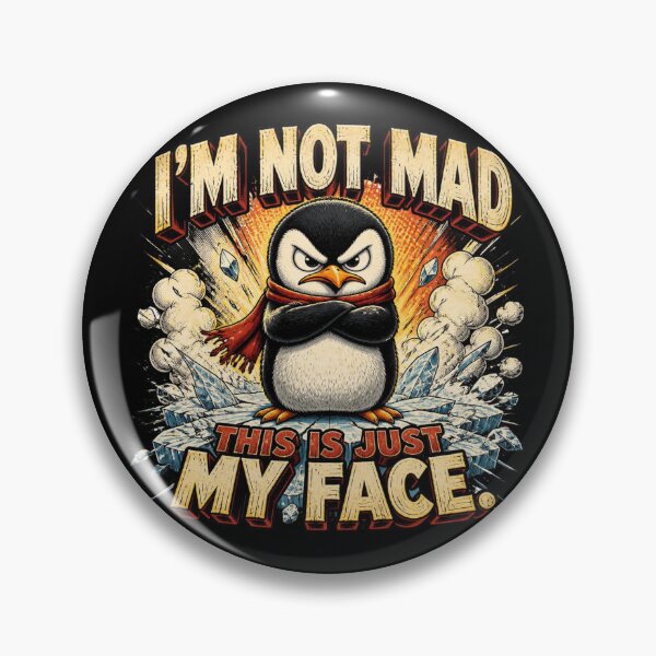Item preview, I’m Not Mad This Is Just My Face Funny Grumpy Penguin Vintage Retro T-Shirt designed and sold by Cavalier-org.