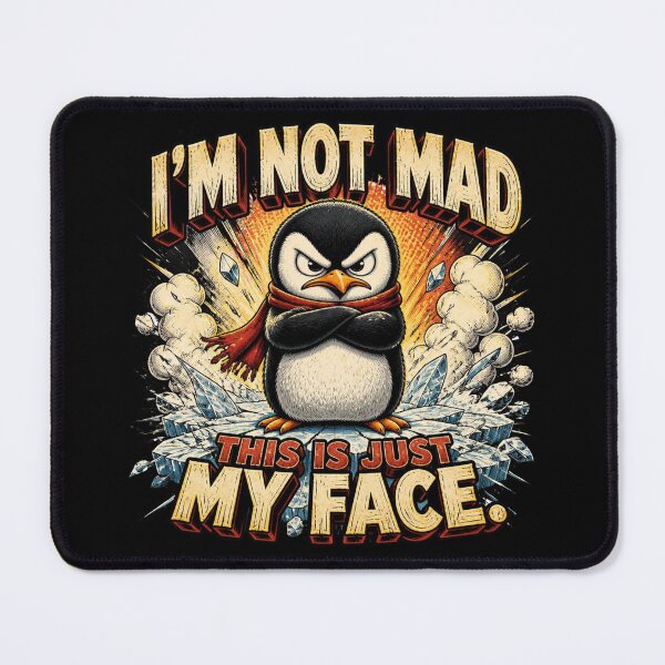 Item preview, I’m Not Mad This Is Just My Face Funny Grumpy Penguin Vintage Retro T-Shirt designed and sold by Cavalier-org.