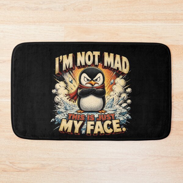 Item preview, I’m Not Mad This Is Just My Face Funny Grumpy Penguin Vintage Retro T-Shirt designed and sold by Cavalier-org.