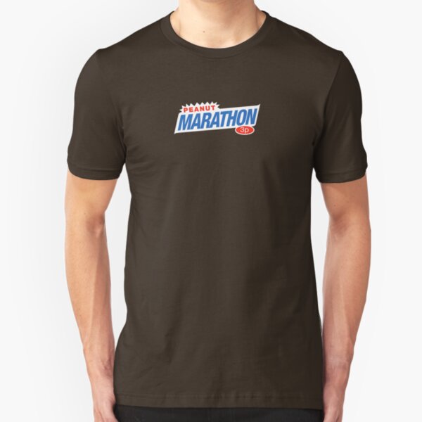 Retro Marathon (not Snickers, kids) chocolate bar logo: only 3p Slim Fit T-Shirt