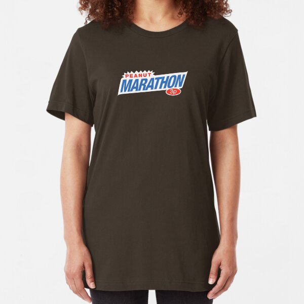 Retro Marathon (not Snickers, kids) chocolate bar logo: only 3p Slim Fit T-Shirt