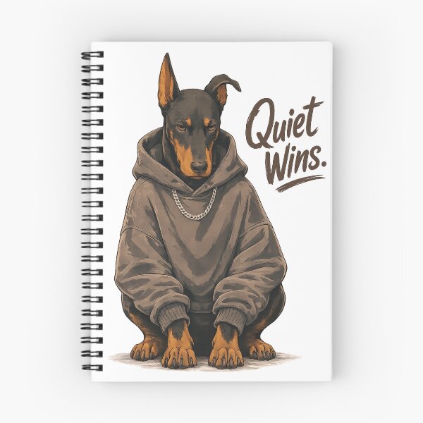 Item preview, Streetwear Doberman | Quiet Wins Vintage Hoodie Dog designed and sold by ModernPaws.