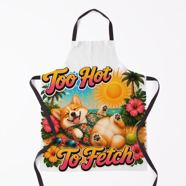 Item preview, Too Hot To Fetch – Funny Summer Golden Corgi Lazy Beach Dog designed and sold by DailyStruggleCo.