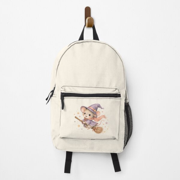 Item preview, Cute Witch Mouse Flying on a Broom | Kawaii Halloween Watercolor Mouse designed and sold by looplandger.