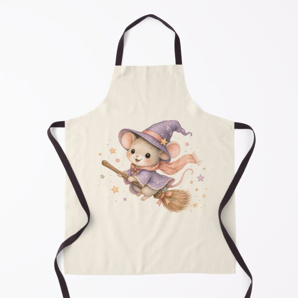 Item preview, Cute Witch Mouse Flying on a Broom | Kawaii Halloween Watercolor Mouse designed and sold by looplandger.